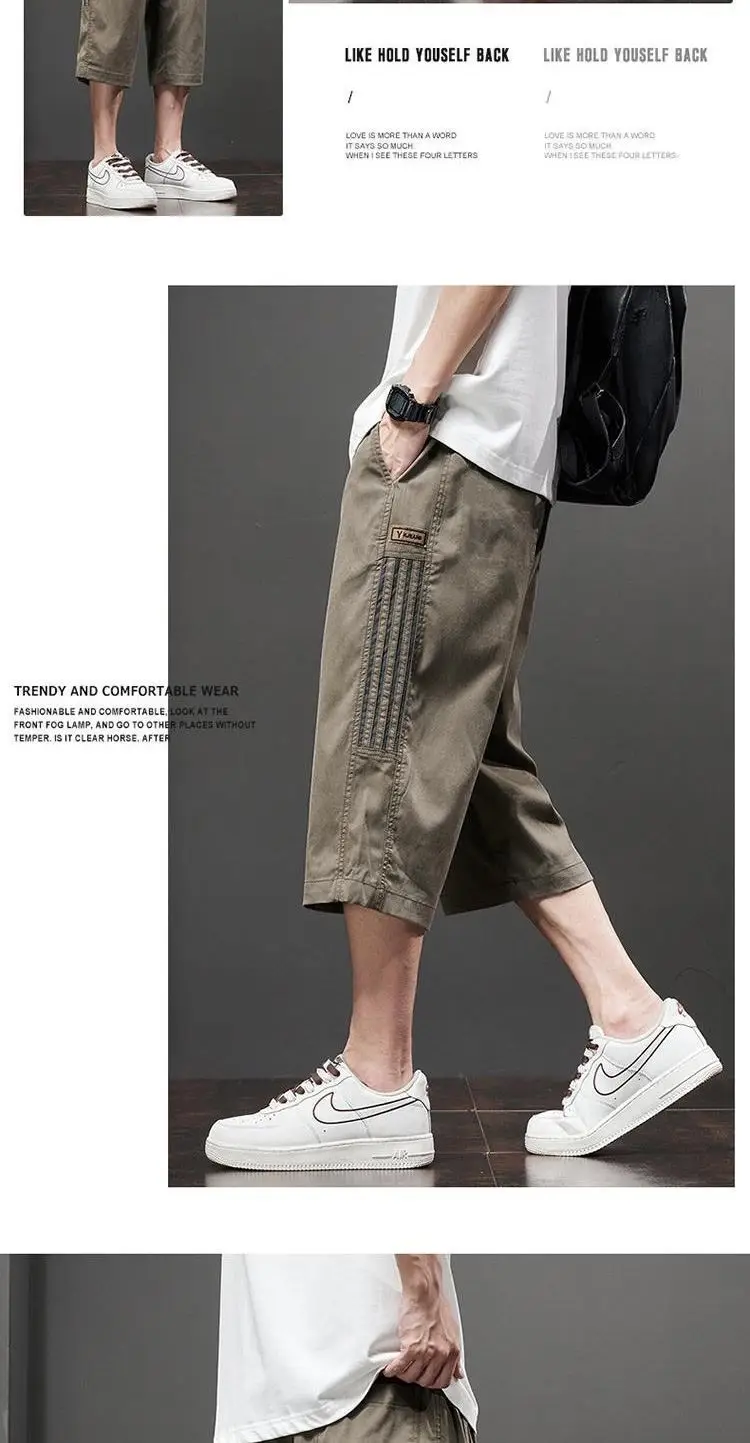 Men Ice Silk Capri Shorts Grey 2024 — feature 5