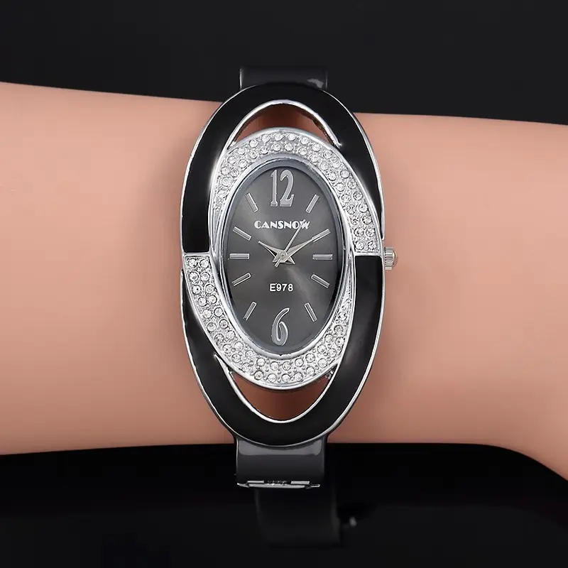 Oval Diamond Bracelet Watch for Women