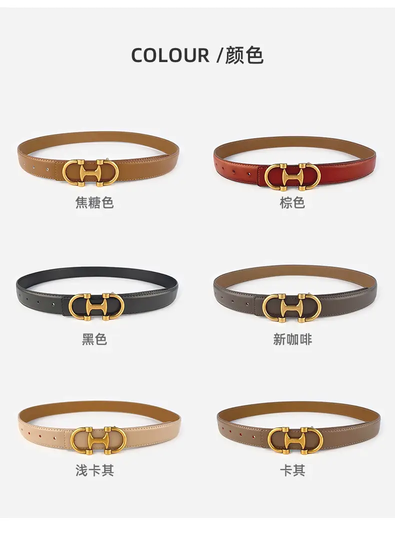Vintage Genuine Leather Belt with Casual Pants Short Skirt Jeans Cowhide Women's Belt Women's Fashion Cross-border Hair โ feature 9