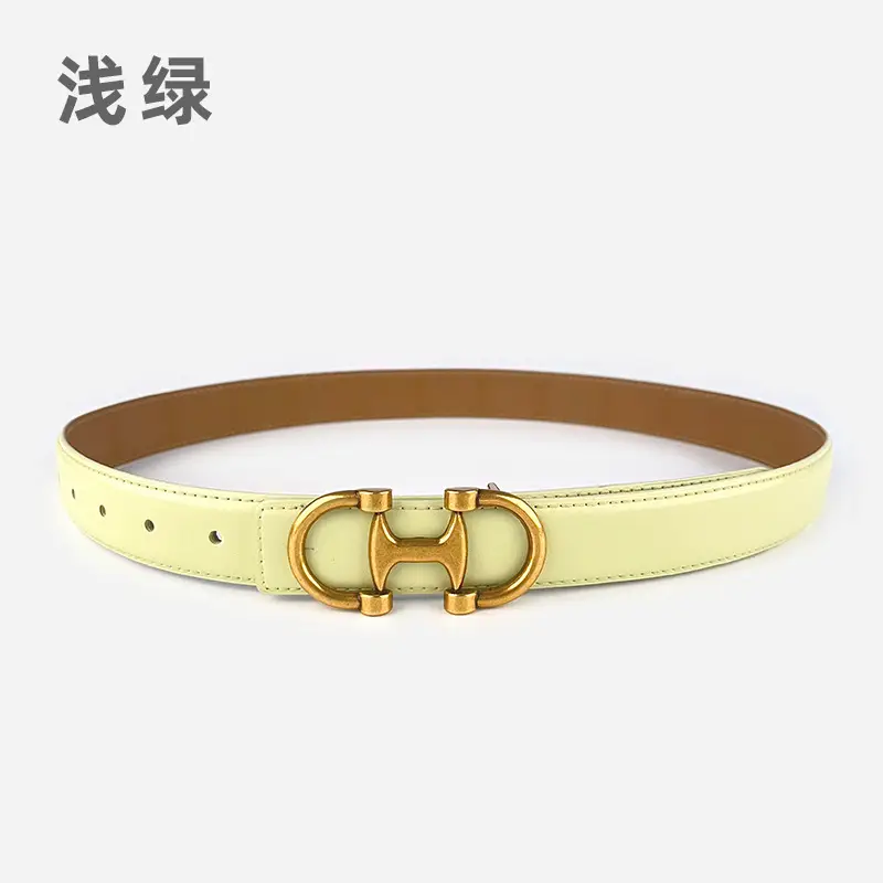 Vintage Genuine Leather Belt with Casual Pants Short Skirt Jeans Cowhide Women's Belt Women's Fashion Cross-border Hair - Image 11