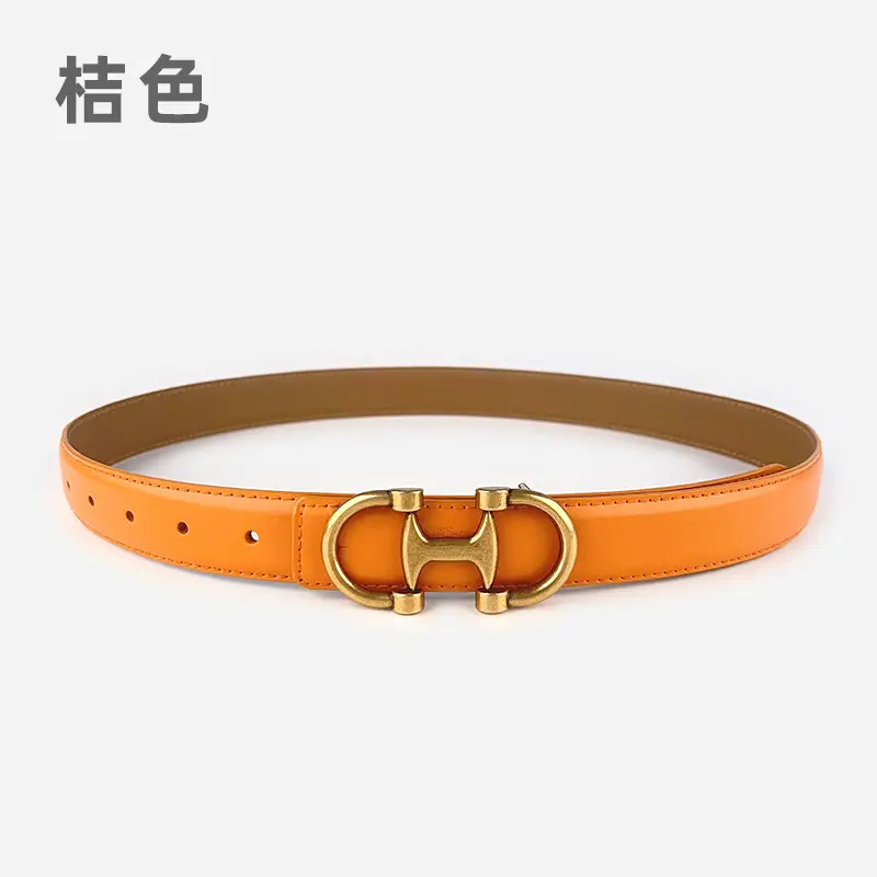 Vintage Genuine Leather Belt with Casual Pants Short Skirt Jeans Cowhide Women's Belt Women's Fashion Cross-border Hair - Image 14