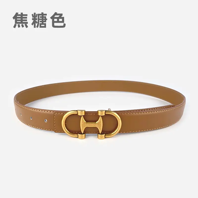 Vintage Genuine Leather Belt with Casual Pants Short Skirt Jeans Cowhide Women's Belt Women's Fashion Cross-border Hair - Image 2