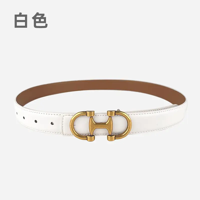 Vintage Genuine Leather Belt with Casual Pants Short Skirt Jeans Cowhide Women's Belt Women's Fashion Cross-border Hair - Image 3