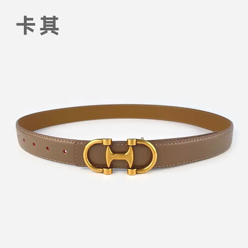 Vintage Genuine Leather Belt with Casual Pants Short Skirt Jeans Cowhide Women's Belt Women's Fashion Cross-border Hair - Image 7