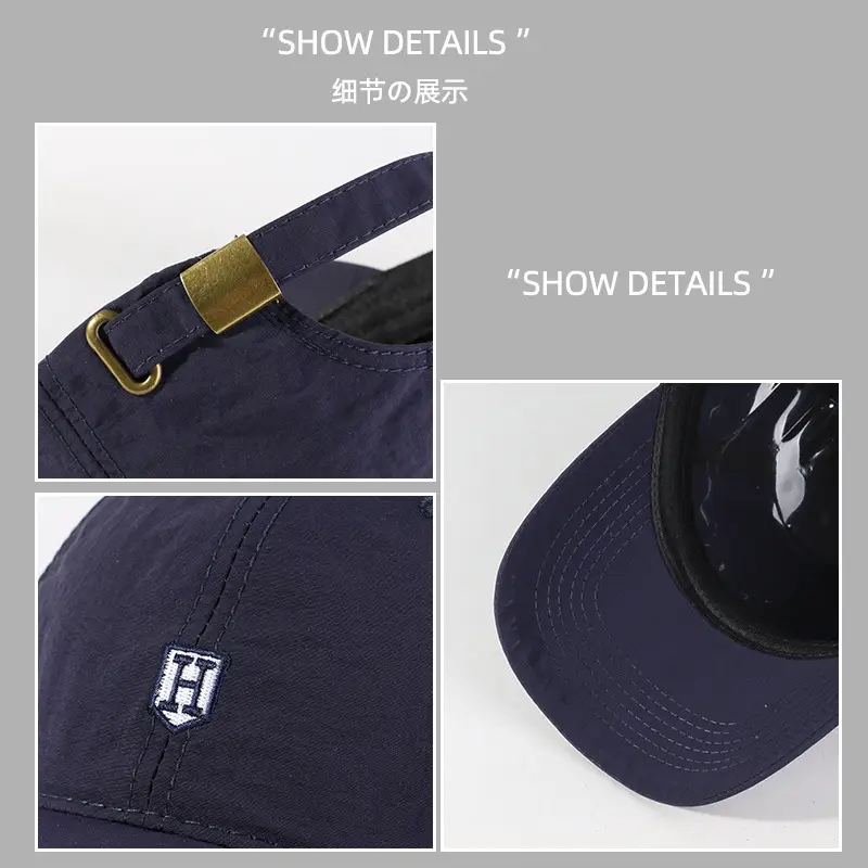Men Navy Blue Letter Embroidered Baseball Cap - Image 7