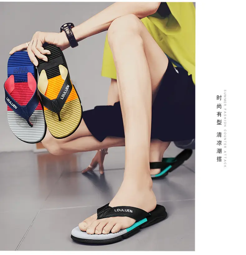 2024 Men's Anti-Slip Red Blue Flip Flops — feature 12
