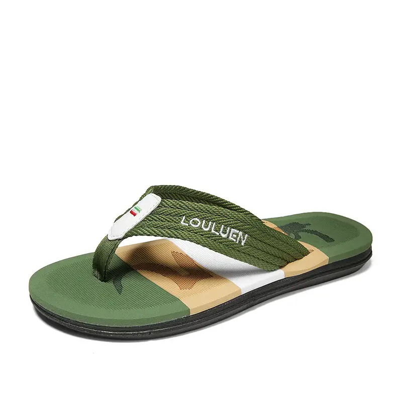 2024 Green Printed Beach Flip-flops for Men - Image 8