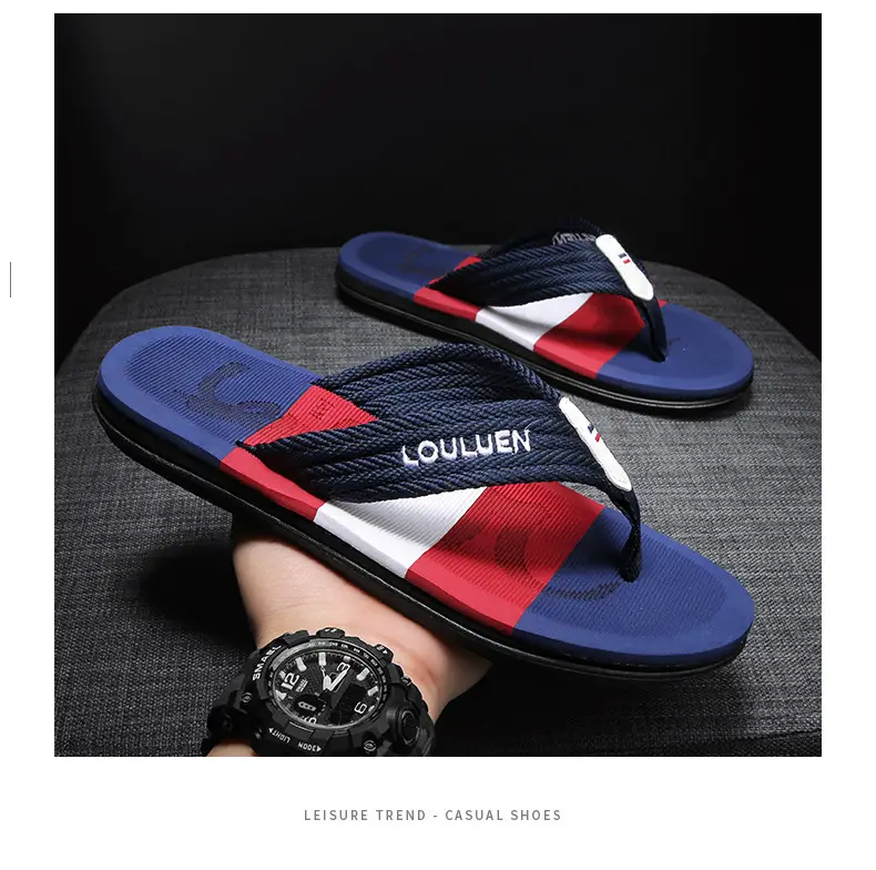 2024 Green Printed Beach Flip-flops for Men — feature 14