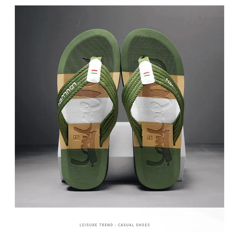 2024 Green Printed Beach Flip-flops for Men — feature 17
