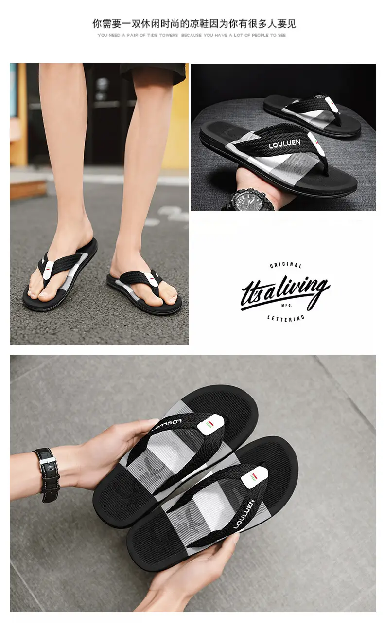 2024 Green Printed Beach Flip-flops for Men — feature 2