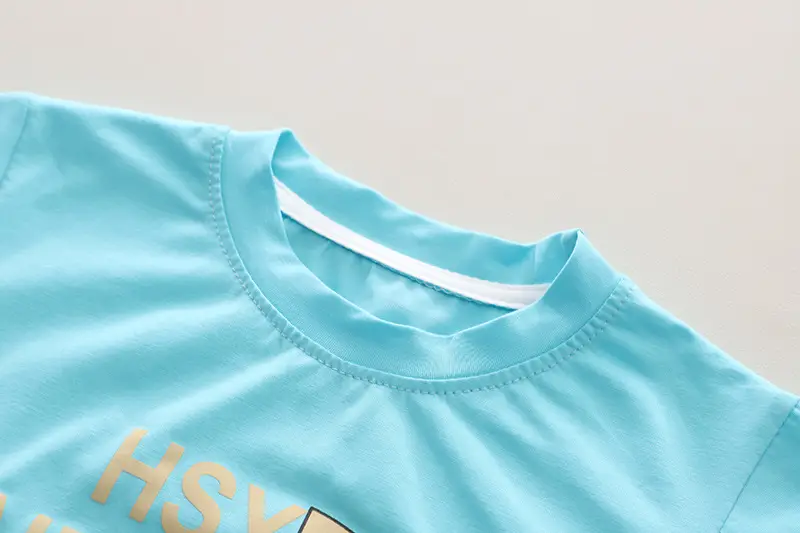 Children's 2Pc Blue Cartoon T-Shirt Shorts Set Summer Casual — feature 11