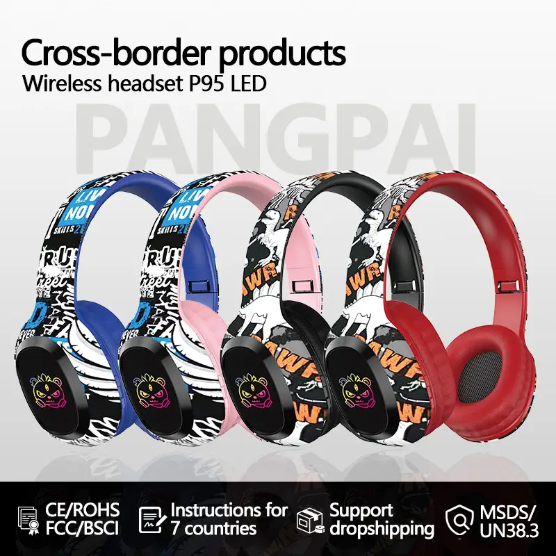 Wireless Over-Ear Bluetooth Headphones with Card Slot & 5.4 Design
