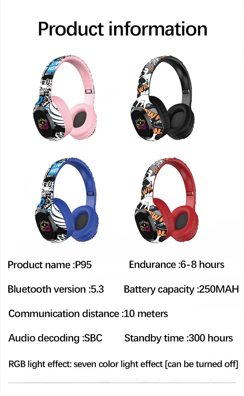 Wireless Over-Ear Bluetooth Headphones with Card Slot & 5.4 Design — feature 11