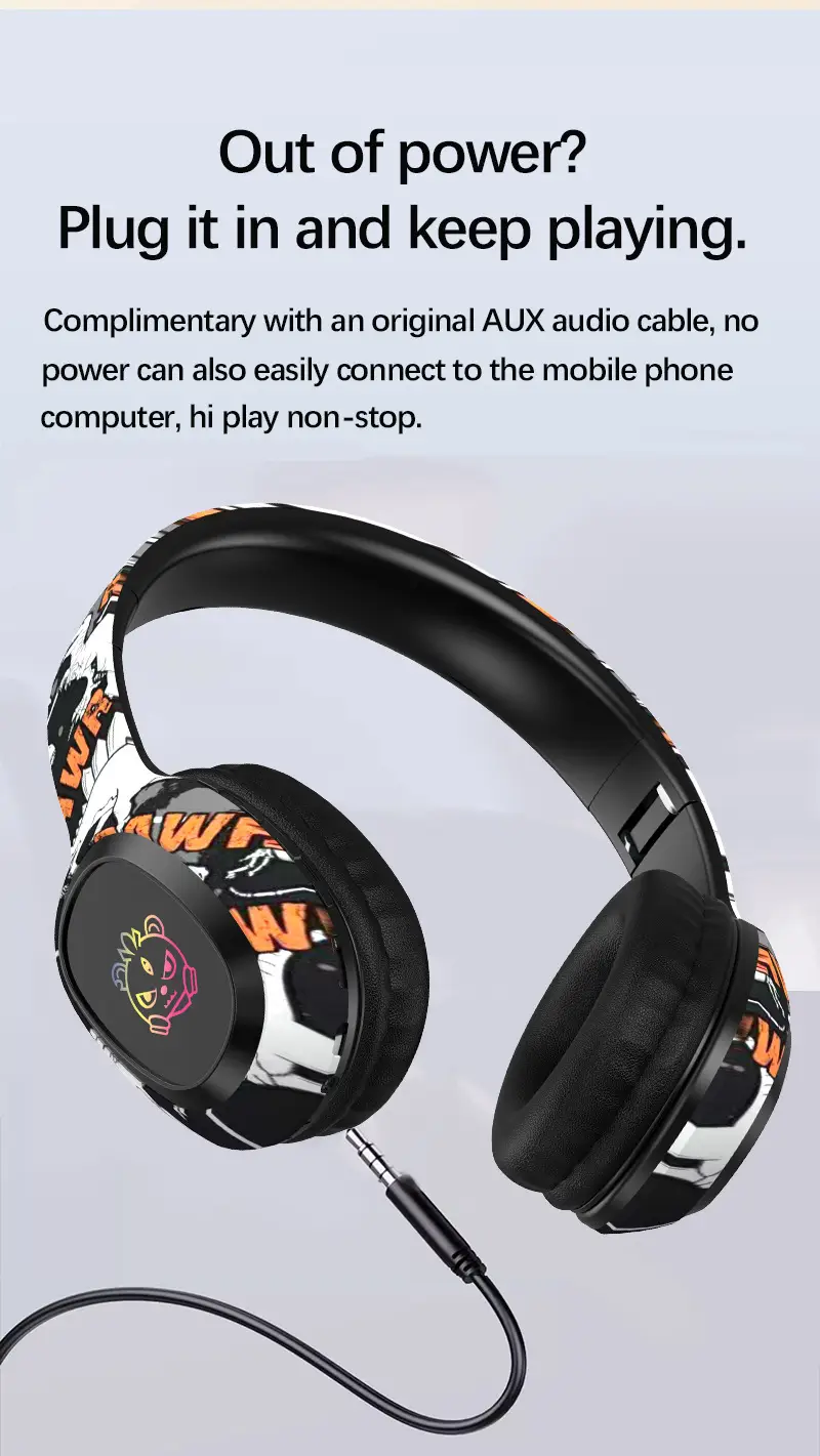 Wireless Over-Ear Bluetooth Headphones with Card Slot & 5.4 Design — feature 9