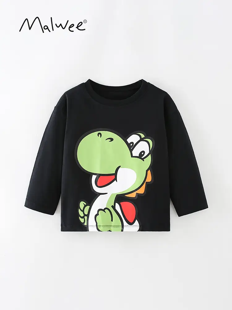 Mawlee Boys T-Shirt Black Round Collar Long Sleeve