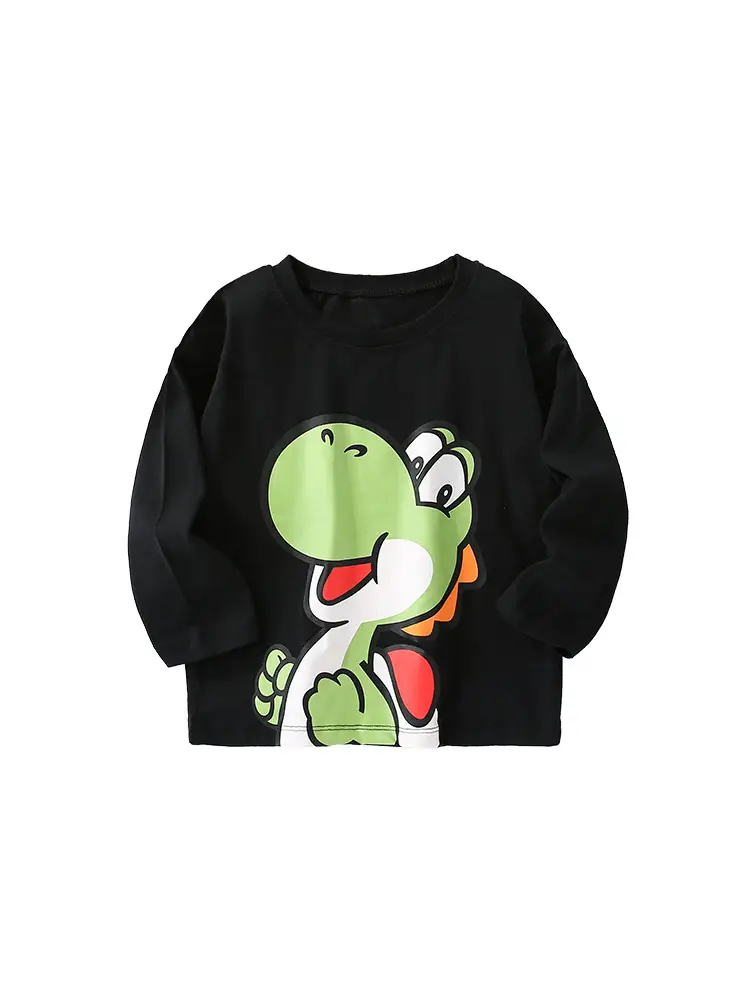 Mawlee Boys T-Shirt Black Round Collar Long Sleeve