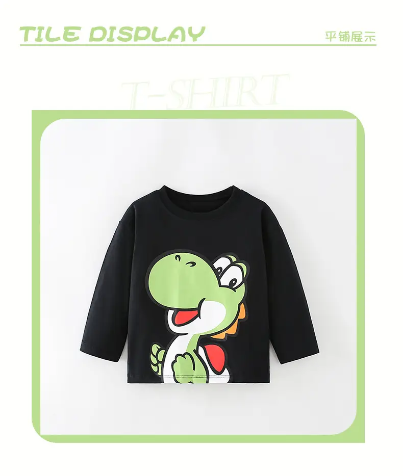 Mawlee Boys T-Shirt Black Round Collar Long Sleeve — feature 11