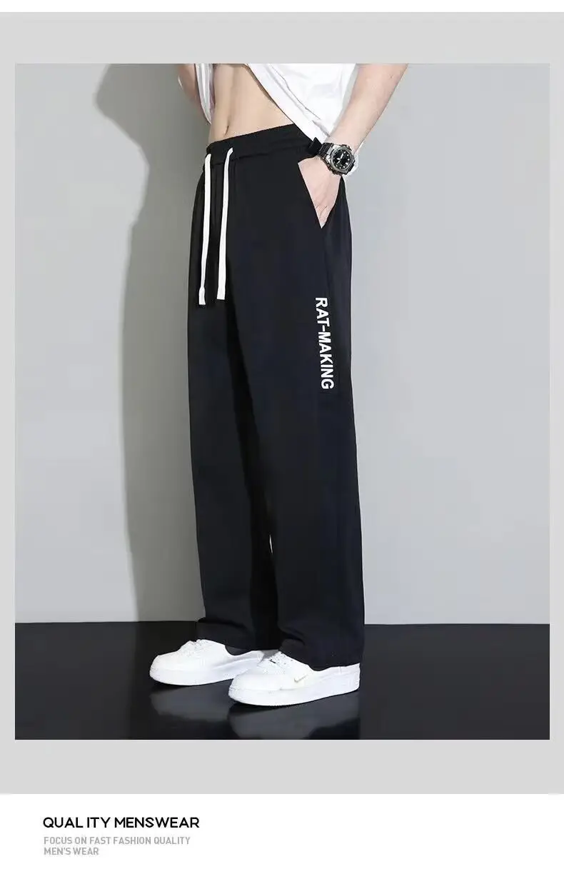 Men Ice Silk Loose Cropped Pants Grey — feature 20
