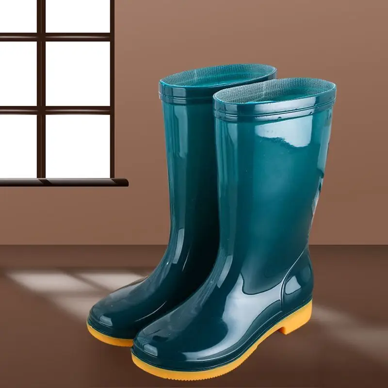 New jelly non-slip waterproof shoes high soft bottom comfortable rain boots adult work treading water rain boots women's summer beef bottom