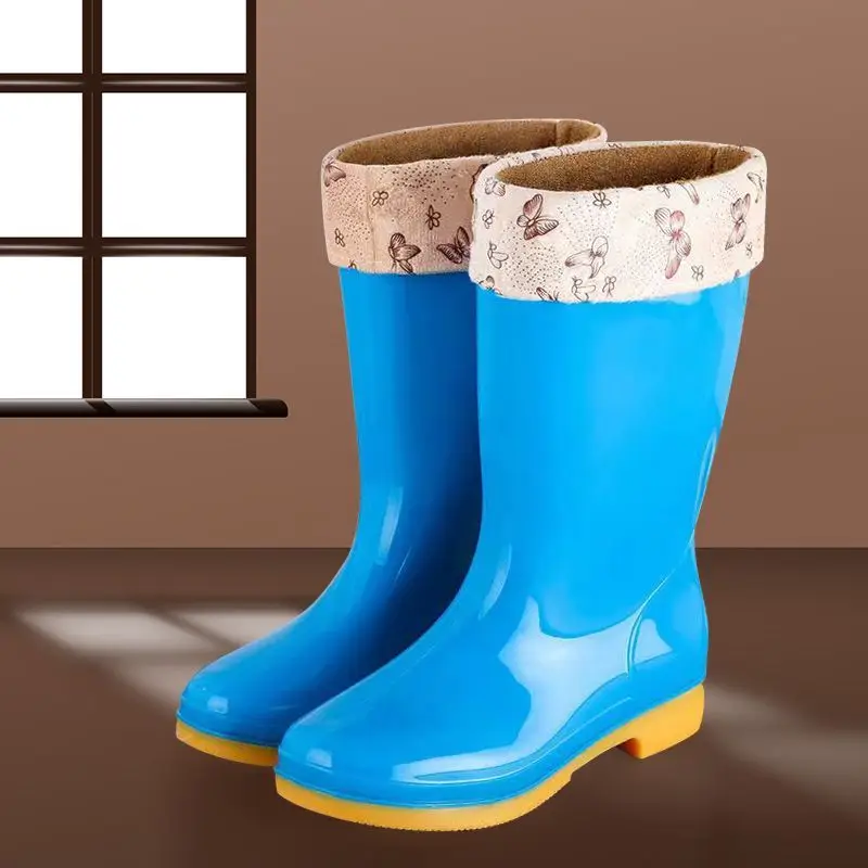 New jelly non-slip waterproof shoes high soft bottom comfortable rain boots adult work treading water rain boots women's summer beef bottom