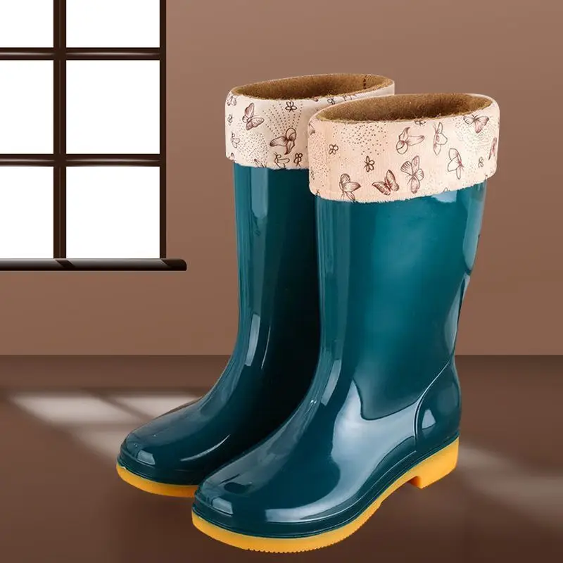 New jelly non-slip waterproof shoes high soft bottom comfortable rain boots adult work treading water rain boots women's summer beef bottom
