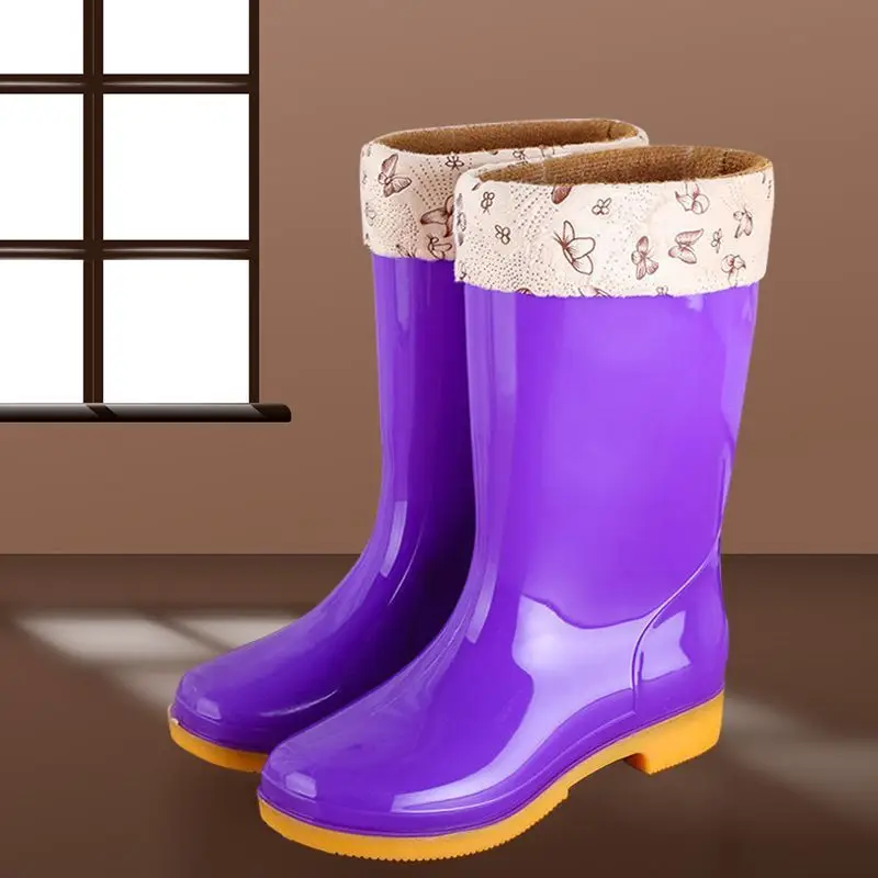 New jelly non-slip waterproof shoes high soft bottom comfortable rain boots adult work treading water rain boots women's summer beef bottom