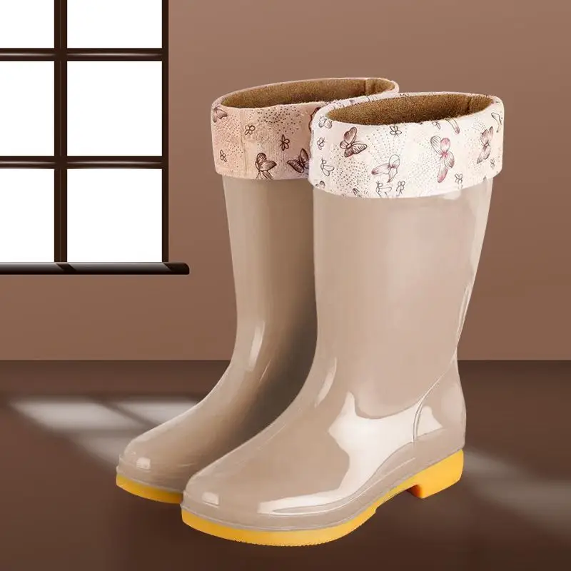 New jelly non-slip waterproof shoes high soft bottom comfortable rain boots adult work treading water rain boots women's summer beef bottom