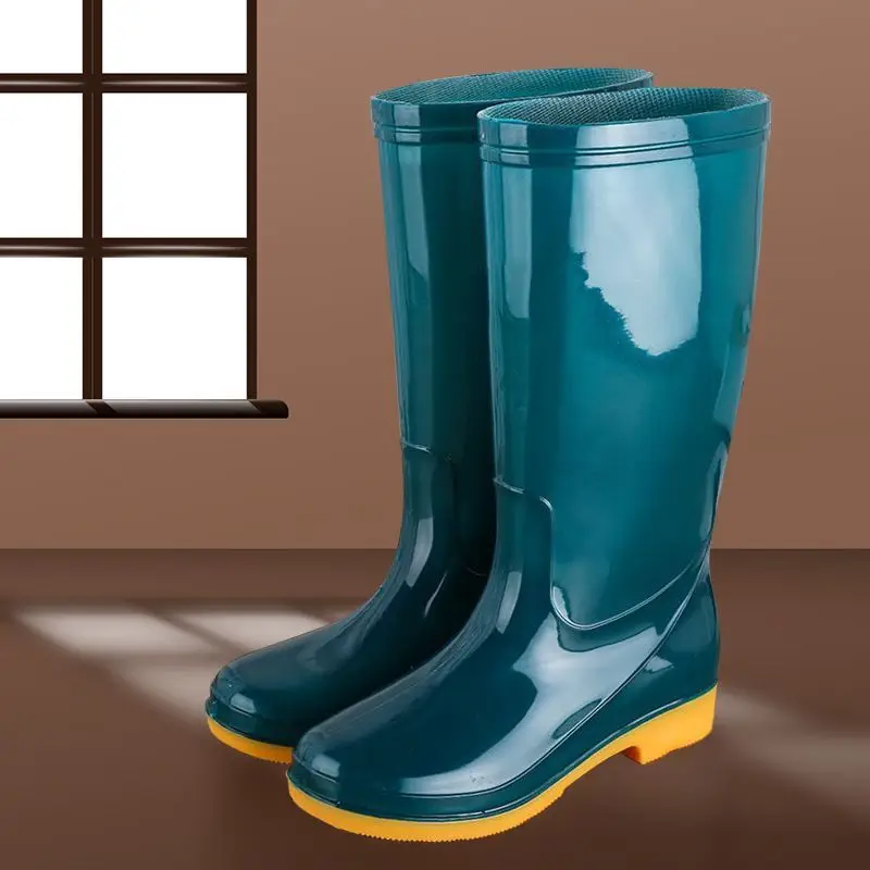 New jelly non-slip waterproof shoes high soft bottom comfortable rain boots adult work treading water rain boots women's summer beef bottom