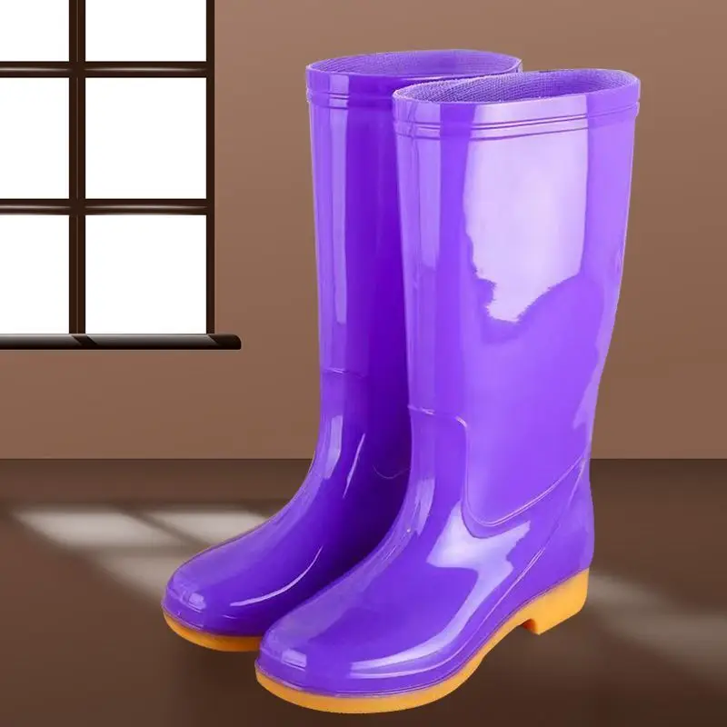 New jelly non-slip waterproof shoes high soft bottom comfortable rain boots adult work treading water rain boots women's summer beef bottom