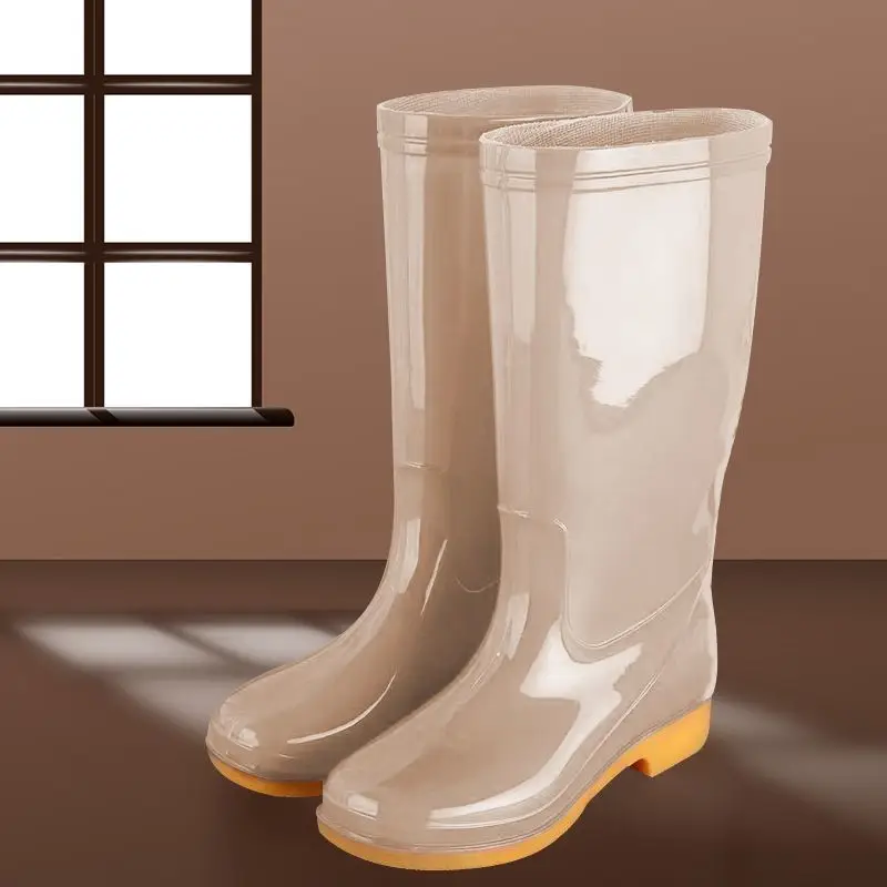New jelly non-slip waterproof shoes high soft bottom comfortable rain boots adult work treading water rain boots women's summer beef bottom