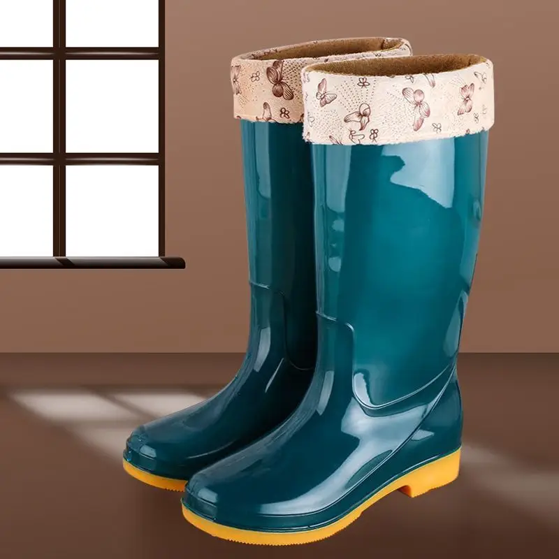 New jelly non-slip waterproof shoes high soft bottom comfortable rain boots adult work treading water rain boots women's summer beef bottom