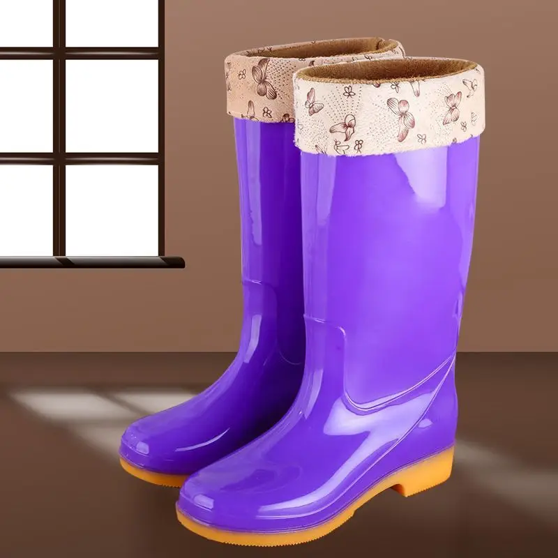 New jelly non-slip waterproof shoes high soft bottom comfortable rain boots adult work treading water rain boots women's summer beef bottom