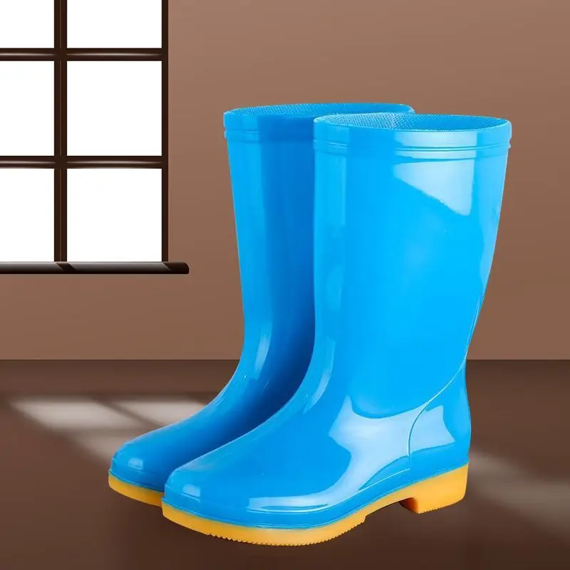 New jelly non-slip waterproof shoes high soft bottom comfortable rain boots adult work treading water rain boots women's summer beef bottom