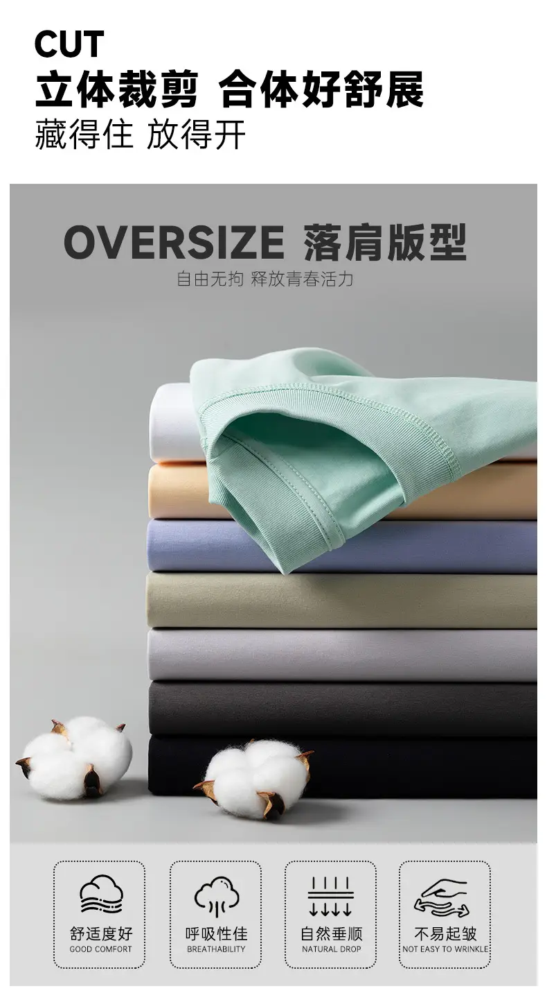 Men Black Drop Shoulder Half Sleeve T-Shirt 230g — feature 5