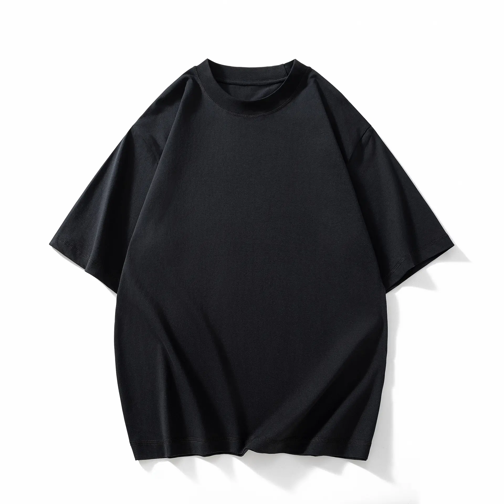 Men Black Drop Shoulder Half Sleeve T-Shirt 230g - Image 4