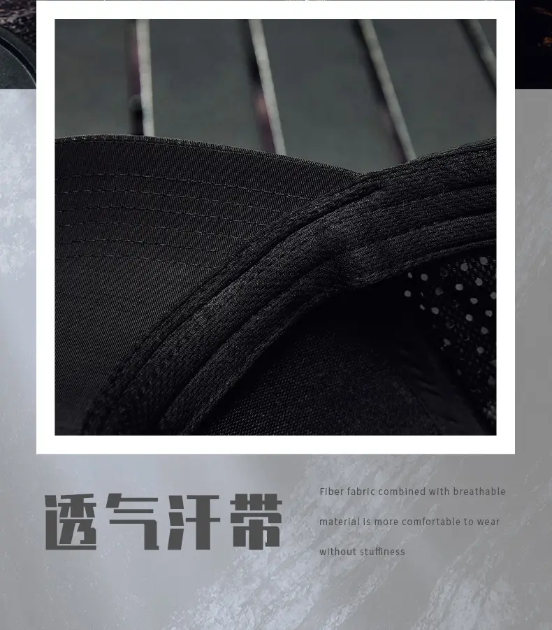 Men's Black Waterproof Baseball Cap with Duck Tongue Design — feature 12