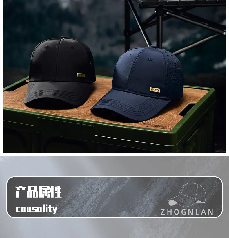 Men's Black Waterproof Baseball Cap with Duck Tongue Design — feature 20
