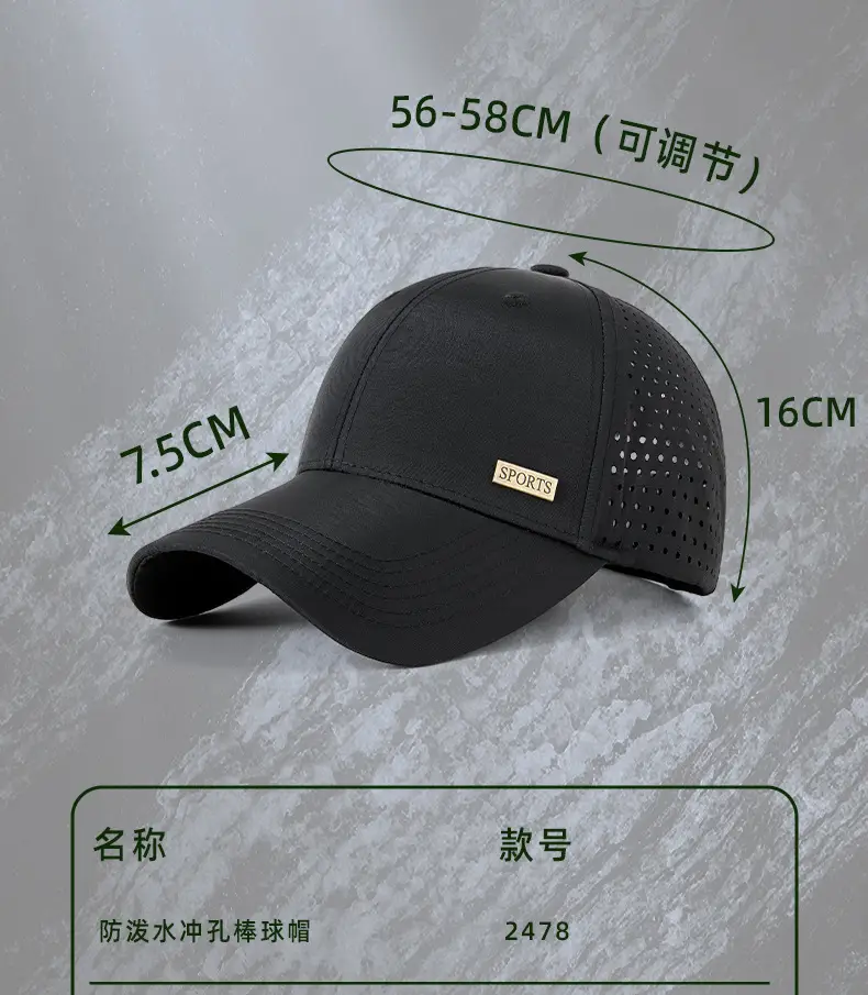 Men's Black Waterproof Baseball Cap with Duck Tongue Design — feature 21