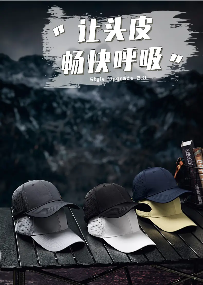 Men's Black Waterproof Baseball Cap with Duck Tongue Design — feature 7