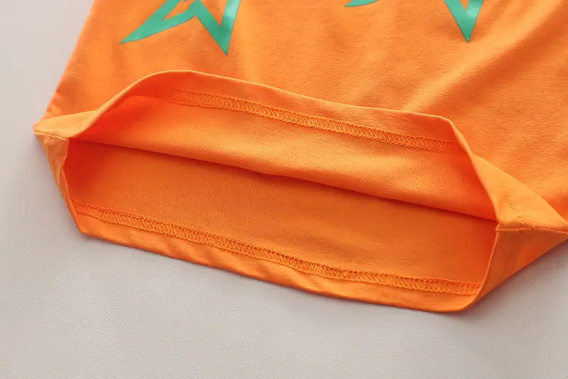 Children's Orange T-Shirt Shorts Set 2024 Summer — feature 10