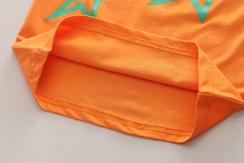 Children's Orange T-Shirt Shorts Set 2024 Summer — feature 12