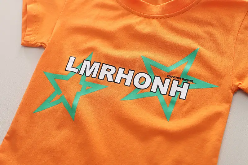 Children's Orange T-Shirt Shorts Set 2024 Summer — feature 8