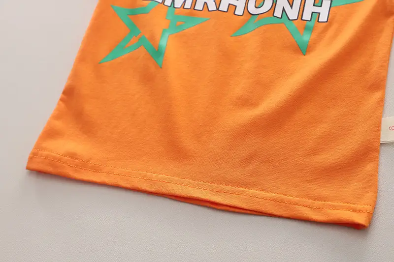Children's Orange T-Shirt Shorts Set 2024 Summer — feature 9