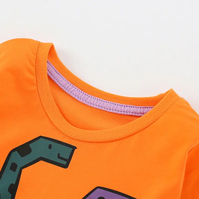 Malwee Boys Orange Dinosaur Sweatshirt Long Sleeve - Image 2
