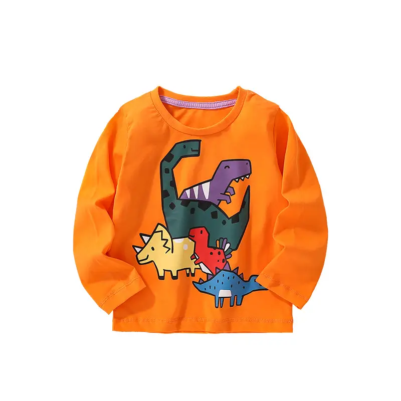 Malwee Boys Orange Dinosaur Sweatshirt Long Sleeve - Image 5