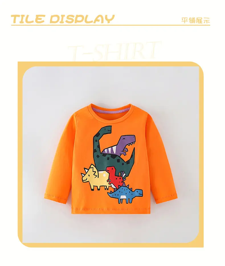 Malwee Boys Orange Dinosaur Sweatshirt Long Sleeve — feature 11