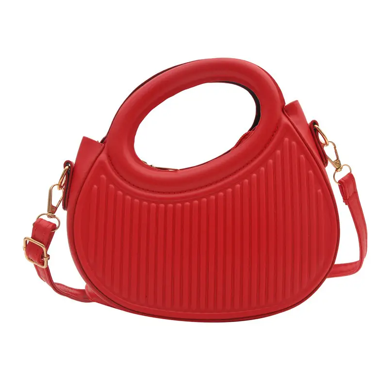 Red Vintage Women's Shoulder Bag with Crossbody Strap - Image 7