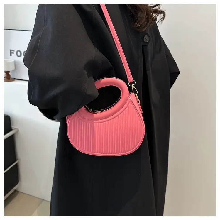 Red Vintage Women's Shoulder Bag with Crossbody Strap — feature 21