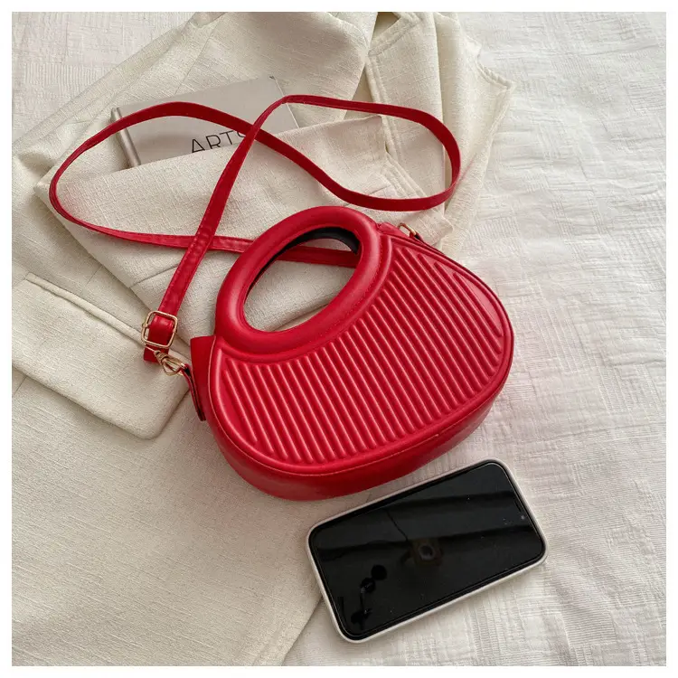 Red Vintage Women's Shoulder Bag with Crossbody Strap — feature 44