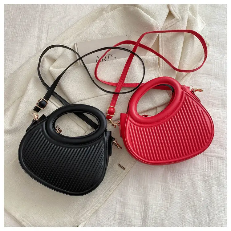 Red Vintage Women's Shoulder Bag with Crossbody Strap — feature 49